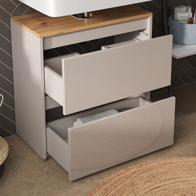 Vicco Mobile Sottolavabo Per Bagno Majest, Cashmere/artigianale, 60.1 X 62 Cm Con 2 Cassetti, Vicco Mobile Sottolavabo Per Bagno Majest, Cashmere/artigianale, 60.1 X 62 Cm Con 2 Cassetti,