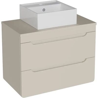 Unique Mobile Bagno Sospeso Con Lavabo Da Appoggio Quadrato Beige 80 Cm - Aruba Unique Mobile Bagno Sospeso Con Lavabo Da Appoggio Quadrato Beige 80 Cm - Aruba
