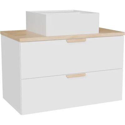 Unique Mobile Bagno Sospeso Con Lavabo Da Appoggio Quadrato Bianco L80 Cm – Avoreli Unique Mobile Bagno Sospeso Con Lavabo Da Appoggio Quadrato Bianco L80 Cm – Avoreli