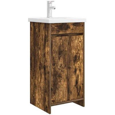 VIDAXL Mobile Da Bagno Con Lavabo Rovere Fumo 42 X 40 X 84,5 Cm VIDAXL Mobile Da Bagno Con Lavabo Rovere Fumo 42 X 40 X 84,5 Cm