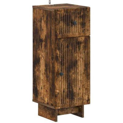 VIDAXL Mobiletto Da Bagno Ede Rovere Fumo 30 X 31 X 80 Cm VIDAXL Mobiletto Da Bagno Ede Rovere Fumo 30 X 31 X 80 Cm