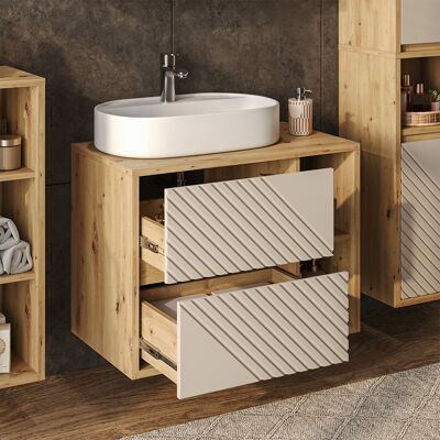 Vicco Mobile Sottolavabo Per Bagno Viola, Rovere Artigianale, 80 X 60 Cm, Vicco Mobile Sottolavabo Per Bagno Viola, Rovere Artigianale, 80 X 60 Cm,