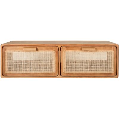 MILIBOO Mobile Da Bagno Sospeso In Legno Massello Di Teak E Intreccio In Rattan L120 Cm Balia MILIBOO Mobile Da Bagno Sospeso In Legno Massello Di Teak E Intreccio In Rattan L120 Cm Balia