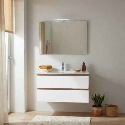 KIAMAMI VALENTINA Mobile Bagno Sospeso 90cm Rovere Well E Bianco Budapest KIAMAMI VALENTINA Mobile Bagno Sospeso 90cm Rovere Well E Bianco Budapest
