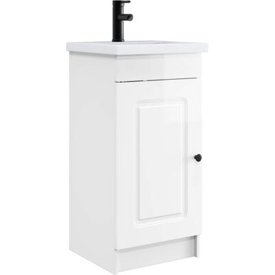 VIDAXL Mobile Da Bagno Con Lavabo Bianco Lucido 42 X 40 X 84,5 Cm VIDAXL Mobile Da Bagno Con Lavabo Bianco Lucido 42 X 40 X 84,5 Cm