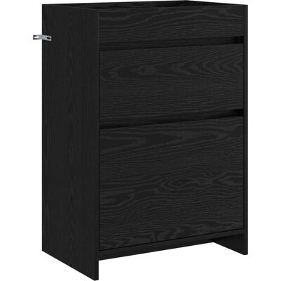 VIDAXL Mobiletto Da Bagno Sotto Lavabo Rovere Nero 56 X 37,5 X 81 Cm VIDAXL Mobiletto Da Bagno Sotto Lavabo Rovere Nero 56 X 37,5 X 81 Cm