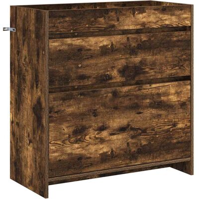 VIDAXL Mobiletto Da Bagno Sotto Lavabo Rovere Fumo 78,5 X 37,5 X 81 Cm VIDAXL Mobiletto Da Bagno Sotto Lavabo Rovere Fumo 78,5 X 37,5 X 81 Cm