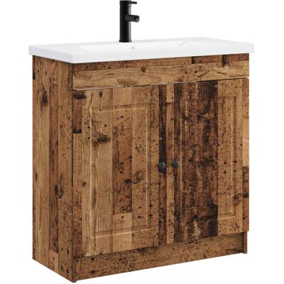 VIDAXL Set Di Mobili Per Il Bagno Legno Antico 78,5 X 37,5 X 81 Cm VIDAXL Set Di Mobili Per Il Bagno Legno Antico 78,5 X 37,5 X 81 Cm