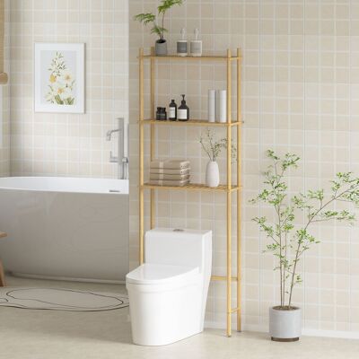 PZCC Scaffale Da Bagno Sopra Wc A 3 Ripiani, Mensola Portaoggetti Da Bagno Salvaspazio In Bambù, Mobile Sopra Lavatrice Per Lavanderia Con Piedini Regolabili, Color Naturale PZCC Scaffale Da Bagno Sopra Wc A 3 Ripiani, Mensola Portaoggetti Da Bagno Salvaspazio In Bambù, Mobile Sopra Lavatrice Per Lavanderia Con Piedini Regolabili, Color Naturale
