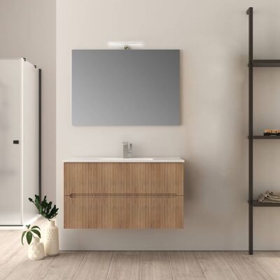 BADEN HAUS Mobile Da Bagno Cannettato 90 Cm Rovere Tabacco Riga BADEN HAUS Mobile Da Bagno Cannettato 90 Cm Rovere Tabacco Riga