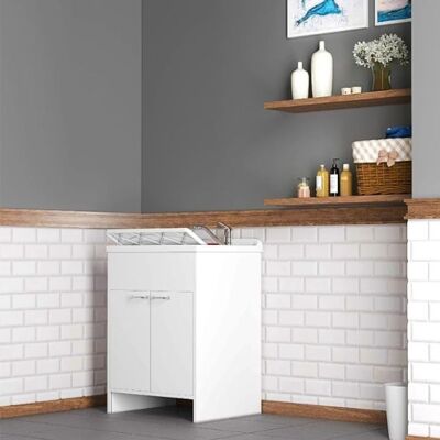 NEGRARI Mobile Con Lavatoio Per Lavanderia In Pvc 80x50 Cm NEGRARI Mobile Con Lavatoio Per Lavanderia In Pvc 80x50 Cm