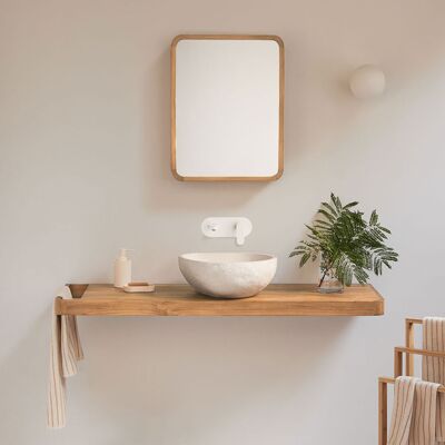 SKLUM Set Di Mobili Da Bagno Sospeso 130x45 Cm In Legno Di Teak Neill SKLUM Set Di Mobili Da Bagno Sospeso 130x45 Cm In Legno Di Teak Neill