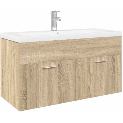HELLOSHOP26 Mobile Bagno Dal Design Moderno Con Lavabo Integrato 90 X 38,5 X 46 Cm Legno Composito Rovere Sonoma 020055765 HELLOSHOP26 Mobile Bagno Dal Design Moderno Con Lavabo Integrato 90 X 38,5 X 46 Cm Legno Composito Rovere Sonoma 020055765