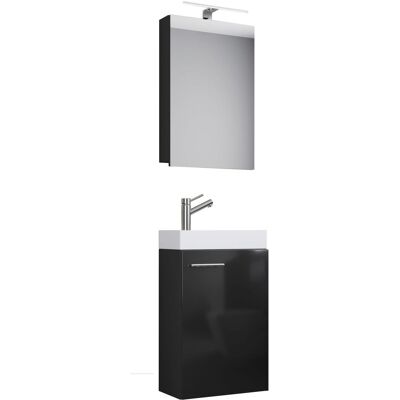 Set Mobili da Bagno VCM Nero - Modello 914137 - Completo di 3 pezzi Set Mobili da Bagno VCM Nero - Modello 914137 - Completo di 3 pezzi