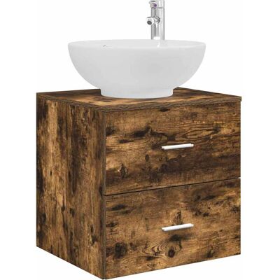 VIDAXL Mobile Lavabo Da Parete Rovere Fumo 49,5 X 44,5 X 66,5 Cm VIDAXL Mobile Lavabo Da Parete Rovere Fumo 49,5 X 44,5 X 66,5 Cm