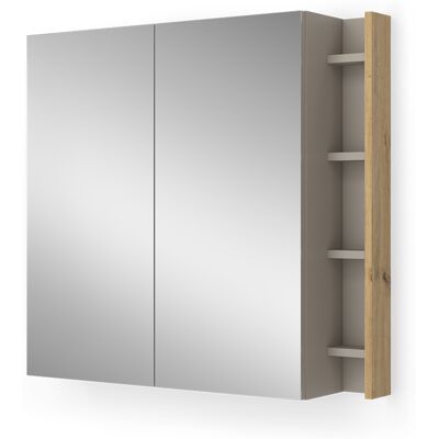Vicco Specchio Contenitore Bagno Edelin, Cachemire, 80 X 75 Cm Con Ripiani, Vicco Specchio Contenitore Bagno Edelin, Cachemire, 80 X 75 Cm Con Ripiani,