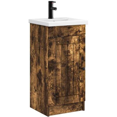 VIDAXL Mobile Da Bagno Con Lavabo Rovere Fumo 42 X 40 X 84,5 Cm VIDAXL Mobile Da Bagno Con Lavabo Rovere Fumo 42 X 40 X 84,5 Cm