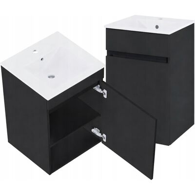 OEM Mobiletto Da Bagno Sospeso Nero Con Lavabo 45x75,5 Cm Niga OEM Mobiletto Da Bagno Sospeso Nero Con Lavabo 45x75,5 Cm Niga