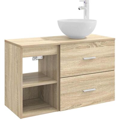 VIDAXL Set Di Mobili Per Il Bagno 2 Pcs Rovere Sonoma VIDAXL Set Di Mobili Per Il Bagno 2 Pcs Rovere Sonoma