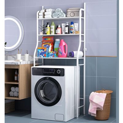 TRADE SHOP TRAESIO - Scaffale Salvaspazio Sopra Lavatrice Mensole Bagno 3 Piani Mobile Lavanderia 69078 - TRADE SHOP TRAESIO - Scaffale Salvaspazio Sopra Lavatrice Mensole Bagno 3 Piani Mobile Lavanderia 69078 -