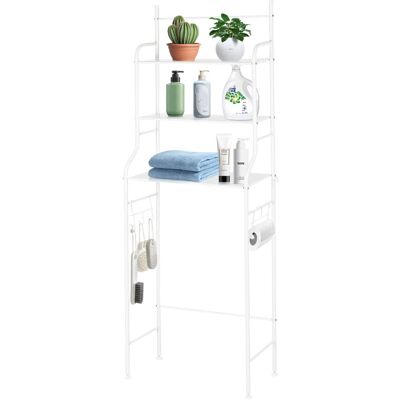 WYCTIN Scaffale Sopra Wc Scaffale Da Bagno Sopra Toilette Lavanderia Salvaspazio,mensola Per Toilette In Acciaio Inox Multifunzione Bianco 165x55x26cm WYCTIN Scaffale Sopra Wc Scaffale Da Bagno Sopra Toilette Lavanderia Salvaspazio,mensola Per Toilette In Acciaio Inox Multifunzione Bianco 165x55x26cm