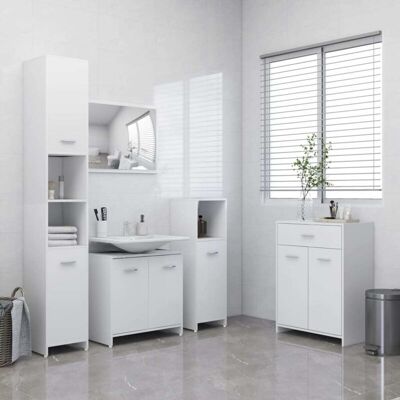 vidaXL Set di Arredi Bagno 4 Pezzi Bianco - Arredo Bagno vidaXL Set di Arredi Bagno 4 Pezzi Bianco - Arredo Bagno