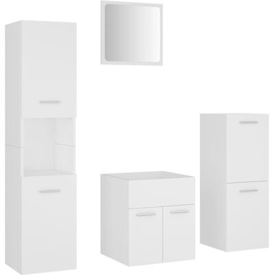 Set di mobili da bagno vidaXL Bianco Legno ingegnerizzato - Set di mobili bagno Set di mobili da bagno vidaXL Bianco Legno ingegnerizzato - Set di mobili bagno