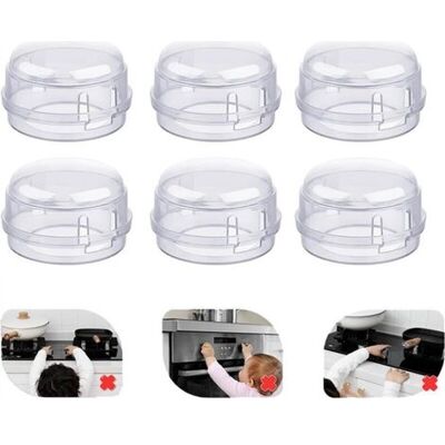 OEM Set Di 6 Coperture Di Sicurezza Per Manopole Del Piano Cottura, Protezione Per Bambini (bianche) OEM Set Di 6 Coperture Di Sicurezza Per Manopole Del Piano Cottura, Protezione Per Bambini (bianche)