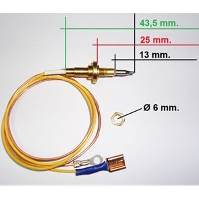 UNIVERSALE Termocoppia Sicurezza Gas Tripla Corona Piani Cottura Smeg - Franke Ariston UNIVERSALE Termocoppia Sicurezza Gas Tripla Corona Piani Cottura Smeg - Franke Ariston