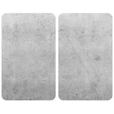 Wenko Protezione Per Piano Cottura Universal Beton, Copertura Per Piano Cottura In Vetro Effetto Cemento, Set Di 2, Vetro Temperato, 30x52 Cm, Multicolore - Wenko Protezione Per Piano Cottura Universal Beton, Copertura Per Piano Cottura In Vetro Effetto Cemento, Set Di 2, Vetro Temperato, 30x52 Cm, Multicolore -