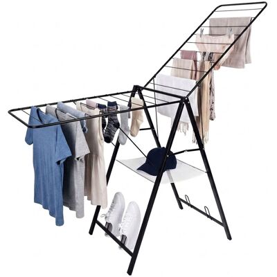 RELAXDAYS Stendibiancheria Pieghevole In Metallo, Hxlxp: 104,5 X 171 X 58 Cm, 2 Bracci Regolabili, Nero RELAXDAYS Stendibiancheria Pieghevole In Metallo, Hxlxp: 104,5 X 171 X 58 Cm, 2 Bracci Regolabili, Nero