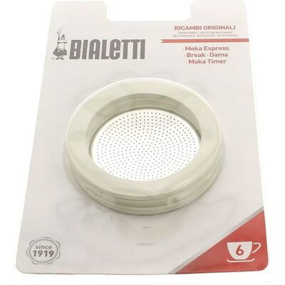 Filtro Bialetti con 3 guarnizioni per 6 tazze - Ricambio per Moka Filtro Bialetti con 3 guarnizioni per 6 tazze - Ricambio per Moka