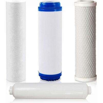 ROSMMEL Set Di 4 Filtri Acqua Per Osmosi Inversa Universale 5 Stadi ROSMMEL Set Di 4 Filtri Acqua Per Osmosi Inversa Universale 5 Stadi