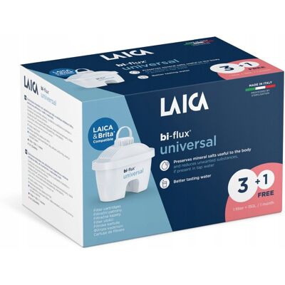 Laica Cartuccia Filtrante Universale Bi-flux Per Caraffa D'Acqua, 4 Pezzi Laica Cartuccia Filtrante Universale Bi-flux Per Caraffa D'Acqua, 4 Pezzi
