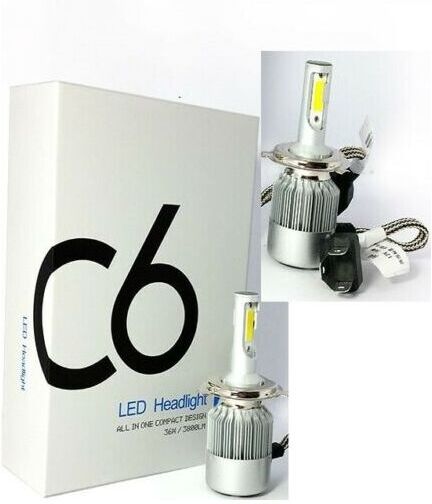 SHOPPING IN RETE Coppia lampada bianco freddo auto moto 3800LM 36W 4800K cob C6 H4 led digitale