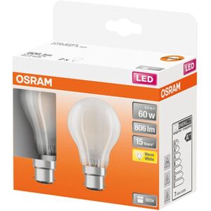 Osram Led Standard Verre Dépoli 6.5w B22 Chaud Boite De 2 - Osram Led Standard Verre Dépoli 6.5w B22 Chaud Boite De 2 -