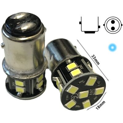 CARALL 24v Lampada Led Bay15d 1157 P21/5w Bianco Freddo 16 Smd 2835 No Polarità 360° Durata Garantita CARALL 24v Lampada Led Bay15d 1157 P21/5w Bianco Freddo 16 Smd 2835 No Polarità 360° Durata Garantita