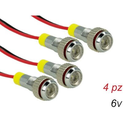 CARALL 4 Pezzi Mini Viti Lampada Led Screw Con Filo Rondella 6v Bianco 6000k Luci Spia Per Moto Epoca CARALL 4 Pezzi Mini Viti Lampada Led Screw Con Filo Rondella 6v Bianco 6000k Luci Spia Per Moto Epoca