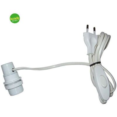 Adattatore lampadina E14 con interruttore - 1,5m Bianco Adattatore lampadina E14 con interruttore - 1,5m Bianco