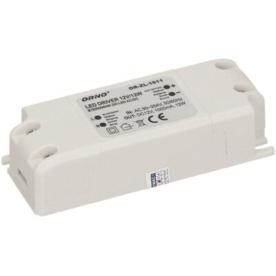 ORNO Trasformatore 12v (90vac-254vac A 12vdc) Per G4 Mr11 Mr16 Gu5.3 Led Lampadine O Strisce Led (6w-50w), Ip20 (12w) ORNO Trasformatore 12v (90vac-254vac A 12vdc) Per G4 Mr11 Mr16 Gu5.3 Led Lampadine O Strisce Led (6w-50w), Ip20 (12w)