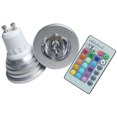 VIVALAMP - Faretto Led Gu10 3w Rgb Cambia Colore Faretto Rgb Faro Led Color Attacco Gu10 Kit 5 Pz VIVALAMP - Faretto Led Gu10 3w Rgb Cambia Colore Faretto Rgb Faro Led Color Attacco Gu10 Kit 5 Pz