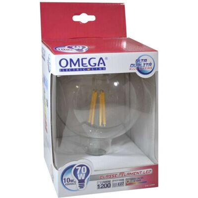 Omega Lampadina Filamento Globo G125 10w E27 3000k Omega Lampadina Filamento Globo G125 10w E27 3000k