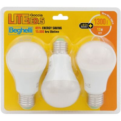 Beghelli Lampada Led Cf.3pz Goccia E27 13w 3000k Lite Led 58042 Beghelli Lampada Led Cf.3pz Goccia E27 13w 3000k Lite Led 58042