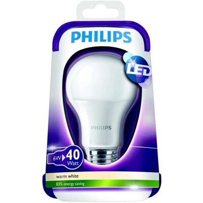 Philips Lampadina Led Goccia 5,5 Watt Warm White 2700 K Risparmio Energetico Philips Lampadina Led Goccia 5,5 Watt Warm White 2700 K Risparmio Energetico
