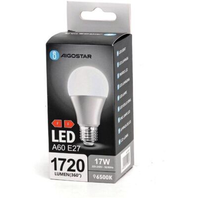 AIGOSTAR Lampadina Led E27 17 W 6400k Bianco Freddo A60 1360 Lm AIGOSTAR Lampadina Led E27 17 W 6400k Bianco Freddo A60 1360 Lm