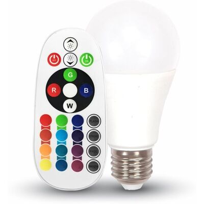 V-TAC Vt-2007 Lampadina Led E27 6w A60 Con Telecomando Rgb Bianco Freddo - 6400k - V-TAC Vt-2007 Lampadina Led E27 6w A60 Con Telecomando Rgb Bianco Freddo - 6400k -