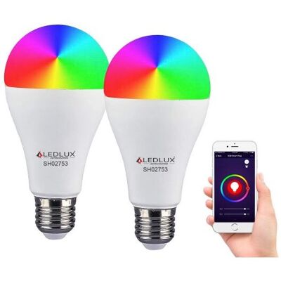 LEDLUX - LED E27 A65 - RGB+CCT - 15W - Lampadina intelligente LEDLUX - LED E27 A65 - RGB+CCT - 15W - Lampadina intelligente