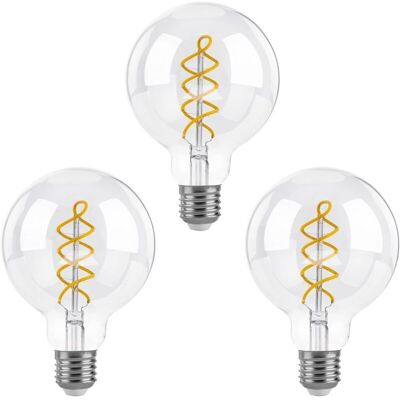 OEM Lampadine Led A Filamento A Spirale Vintage E27 G80 Dimmerabili, 6w (equivalenti A 40w), Luce Bianca Calda 2700k, Confezione Da 5 OEM Lampadine Led A Filamento A Spirale Vintage E27 G80 Dimmerabili, 6w (equivalenti A 40w), Luce Bianca Calda 2700k, Confezione Da 5