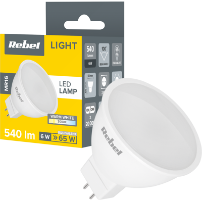 OEM Lampada Led Rebel 6w Mr16 3000k 230v Resistente E Potente OEM Lampada Led Rebel 6w Mr16 3000k 230v Resistente E Potente