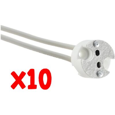 ALCAPOWER Set 10 Pz Portalampada G4-gu5.3 Con Cavi Da 10cm, Attacco Standard Per Faretti Led E Alogeni, Diametro 17mm, Tensione Max 25v, Corrente 5a ALCAPOWER Set 10 Pz Portalampada G4-gu5.3 Con Cavi Da 10cm, Attacco Standard Per Faretti Led E Alogeni, Diametro 17mm, Tensione Max 25v, Corrente 5a